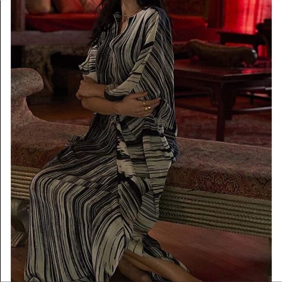 NEW Striped Kaftan Cover Up Dress - Picture 6 of 8
